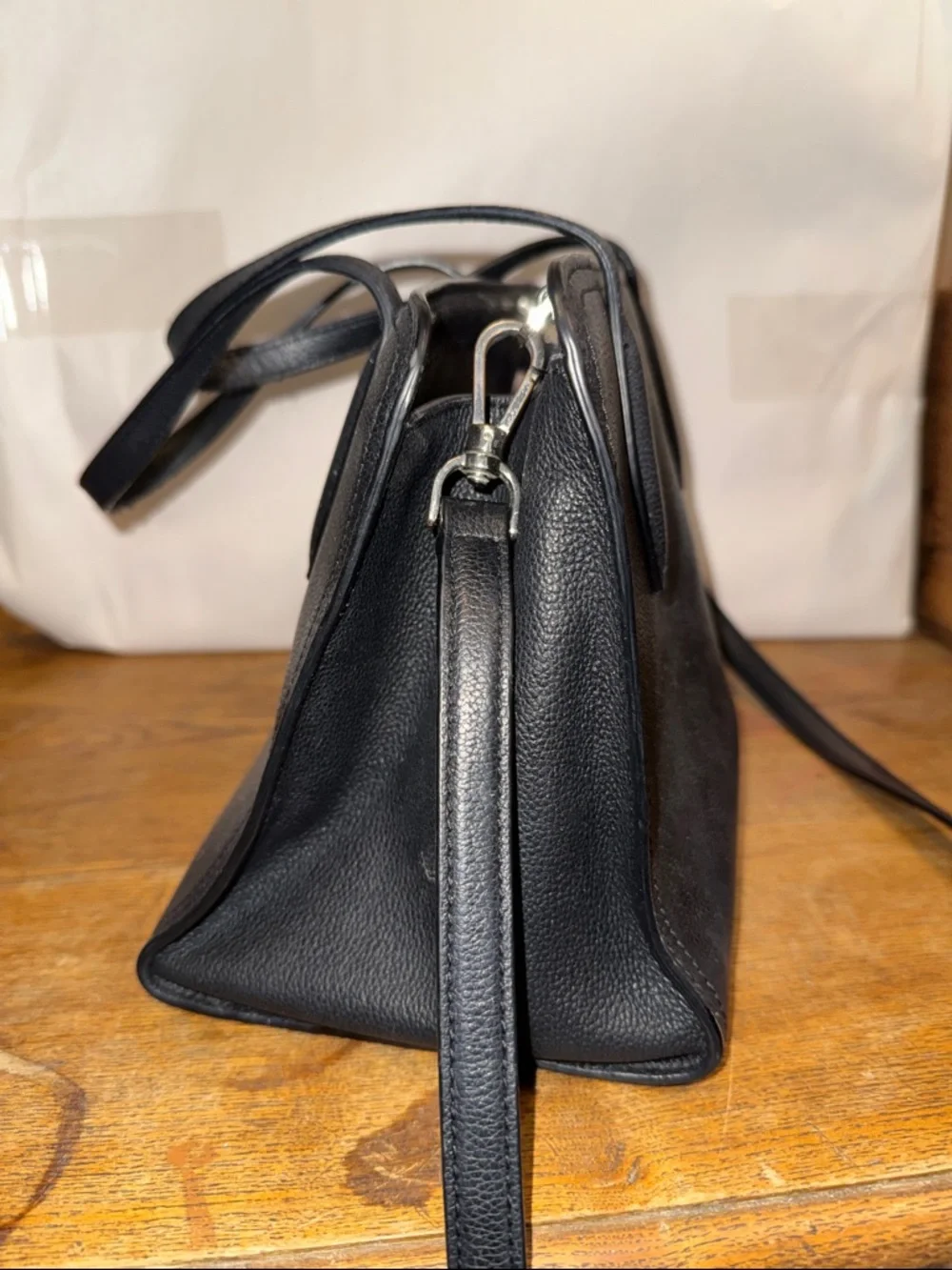 kate spade Black Pebbled Leather Satchel with Crossbody Strap